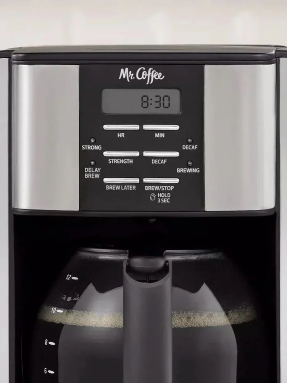 Mr. Coffee Black 3 Way to Brew, Stainless 12-Cup Programmable Coffee Maker
